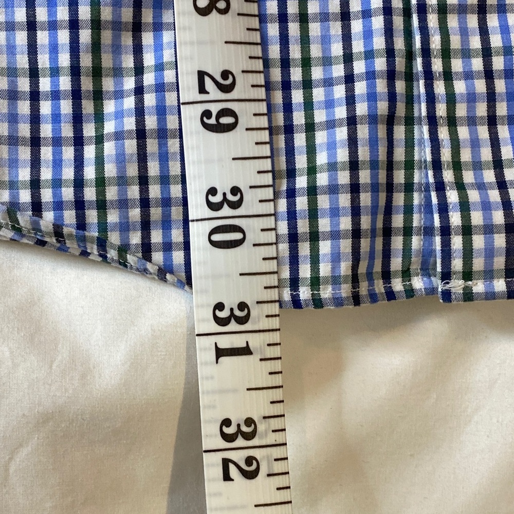 Tommy Hilfiger Blue Gingham Cotton‎ Dress Shirt Office US L - Picture 14 of 16